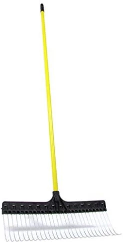 THE GROUNDSKEEPER II Rake 55-inch Lightweight Fiberglass Handle, 21-inch Head, Durable Steel Tines For Gardening, De-Thatching Or Professional Landscaping