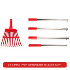 HOMIMP Adjustable Garden Rake,34″ – 55″ Adjustable Lightweight Aluminum Handle 11 Tines Shrub Rake,8″ Inch Wide,for Gardeners,Kids,Detachable Garden Leaf Rake,Easy To Carry -Gardening Tools Shop 41 A4AvKBrL