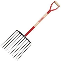 10-Tine Union Razorback Forged Steel Scoop Fork, 30-inch D-Grip Handle