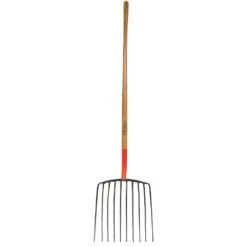 A.M. Leonard Forged Steel Scoop Fork, 10 Tines, 48 Inch Ash Handle