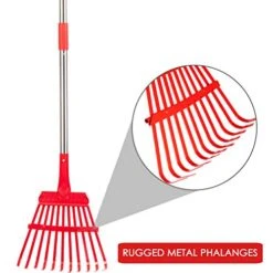 HOMIMP Adjustable Garden Rake,34″ – 55″ Adjustable Lightweight Aluminum Handle 11 Tines Shrub Rake,8″ Inch Wide,for Gardeners,Kids,Detachable Garden Leaf Rake,Easy To Carry -Gardening Tools Shop 51wAW6GC64L