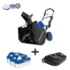 Snow Joe 24V-X2-SB18 48-Volt ION+ Cordless Snow Blower Kit | 18-Inch | W/ 2 X 4.0-Ah Batteries And Charger -Gardening Tools Shop 8610667 01v snow joe cordless snow blower kit