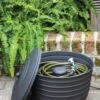 Matte Black Ribbed Hose Pot With Lid -Gardening Tools Shop 8611991 061 tif