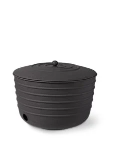 Matte Black Ribbed Hose Pot With Lid -Gardening Tools Shop 8611991 5867 tif