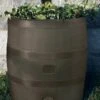 Round Rain Barrel With Planter, 35 Gallons -Gardening Tools Shop 8612856WALNT 05V tif