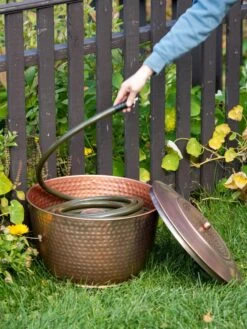 Hammered Copper Hose Pot With Lid -Gardening Tools Shop 8613311 0012