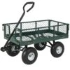 Best Choice Products Utility Garden Cart Wagon For Lawn, Yard W/Heavy-Duty Steel 400lb Weight Capacity, Removable Sides, Long Handle, 10in Tires – Green